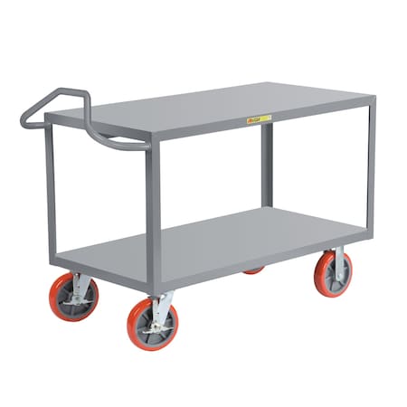 Little Giant Raised Handle Utility Cart, 12 ga. Steel, 3,600 lb Load Capacity, 53 1/2 in L, 30 in W, 42 in H ERGL30488PYBK